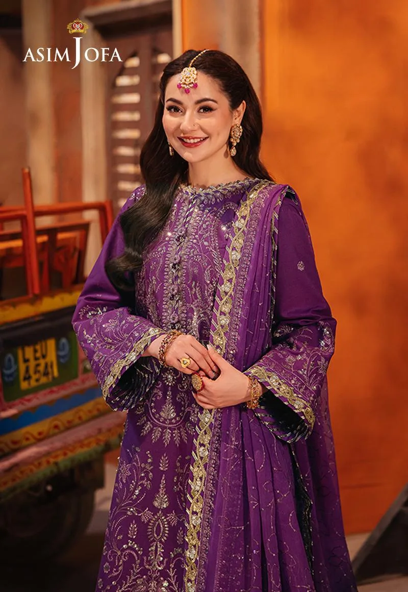 Asim Jofa Chamkeli Formals 24 Purple Silk – view 3 – Poshaq