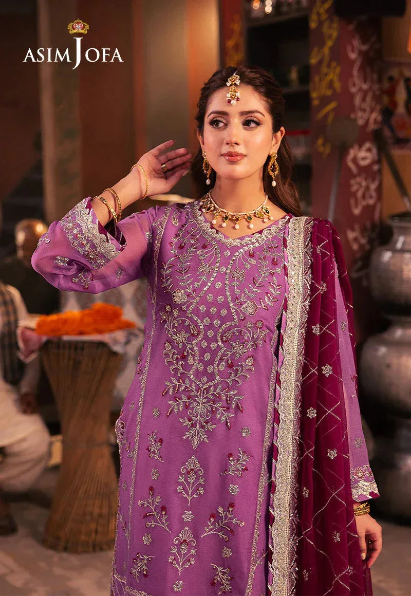 Asim Jofa Chamkeli Formals 24 Magenta Chiffon – view 3 – Poshaq