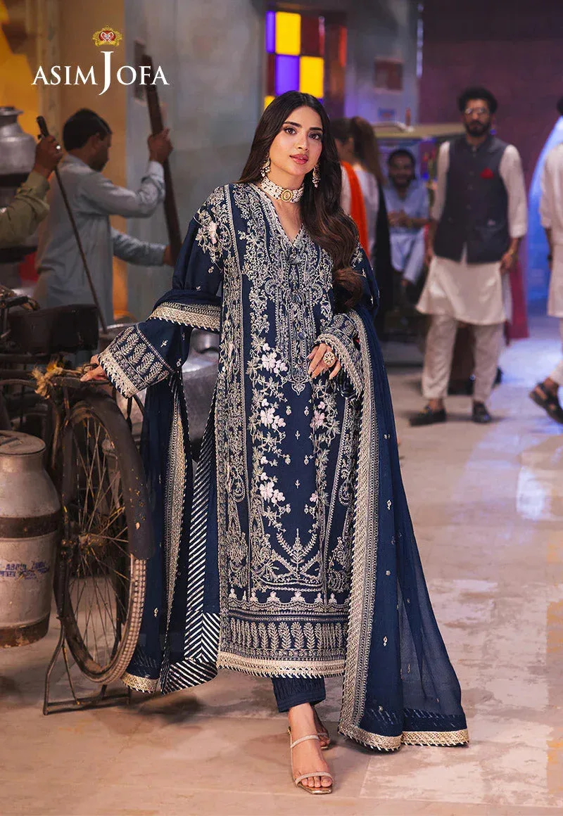 Asim Jofa Chamkeli Formals 24 Navy Blue Chiffon – view 1 – Poshaq