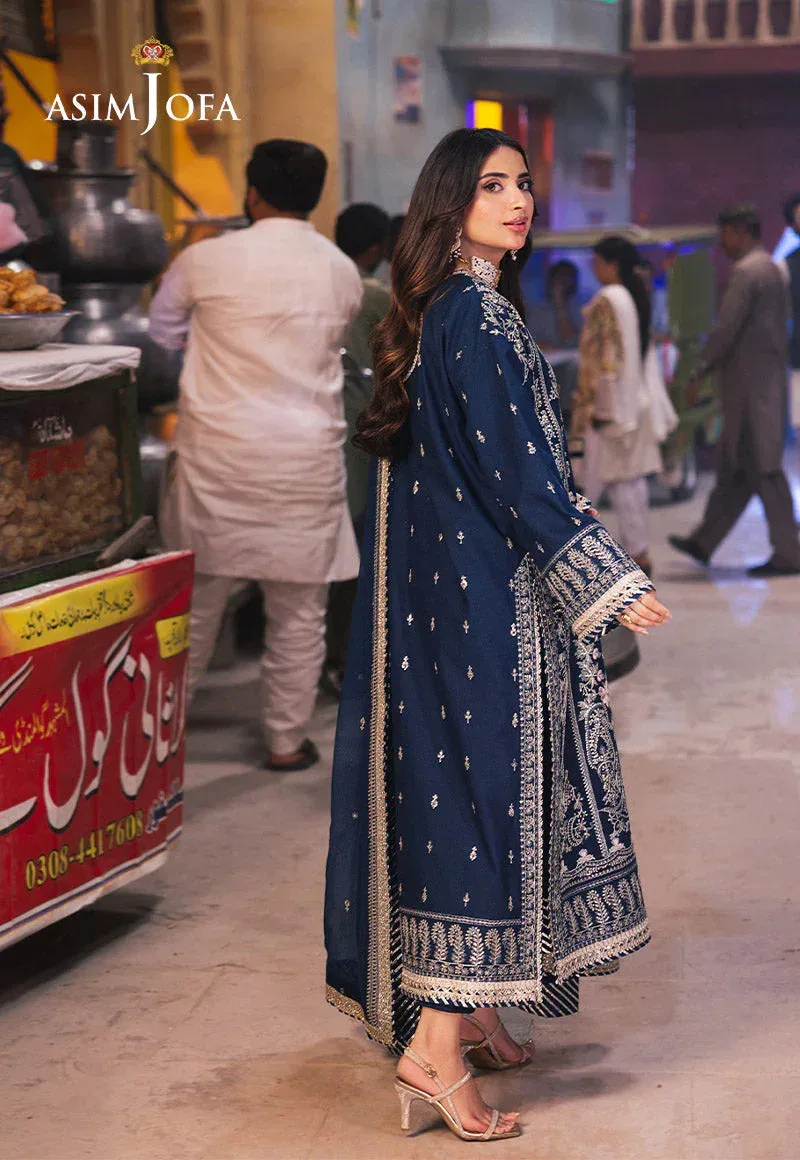 Asim Jofa Chamkeli Formals 24 Navy Blue Chiffon – view 2 – Poshaq