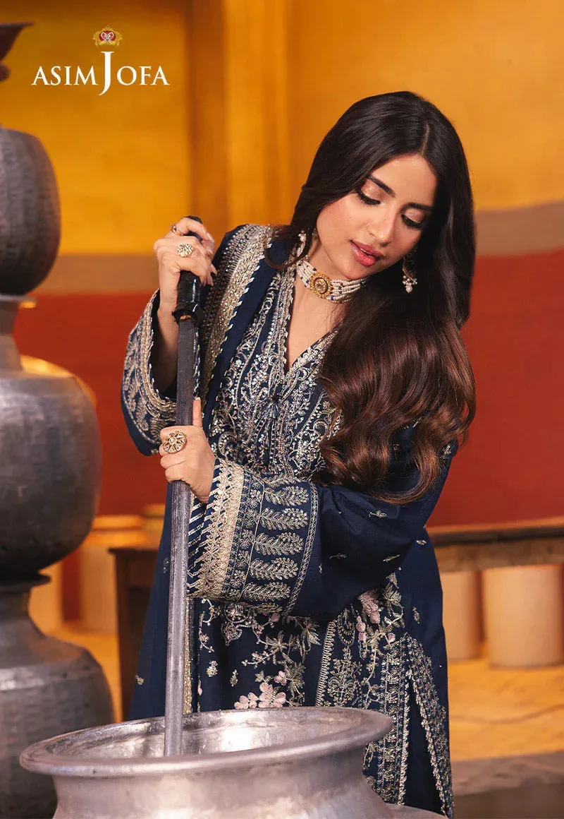 Asim Jofa Chamkeli Formals 24 Navy Blue Chiffon – view 4 – Poshaq