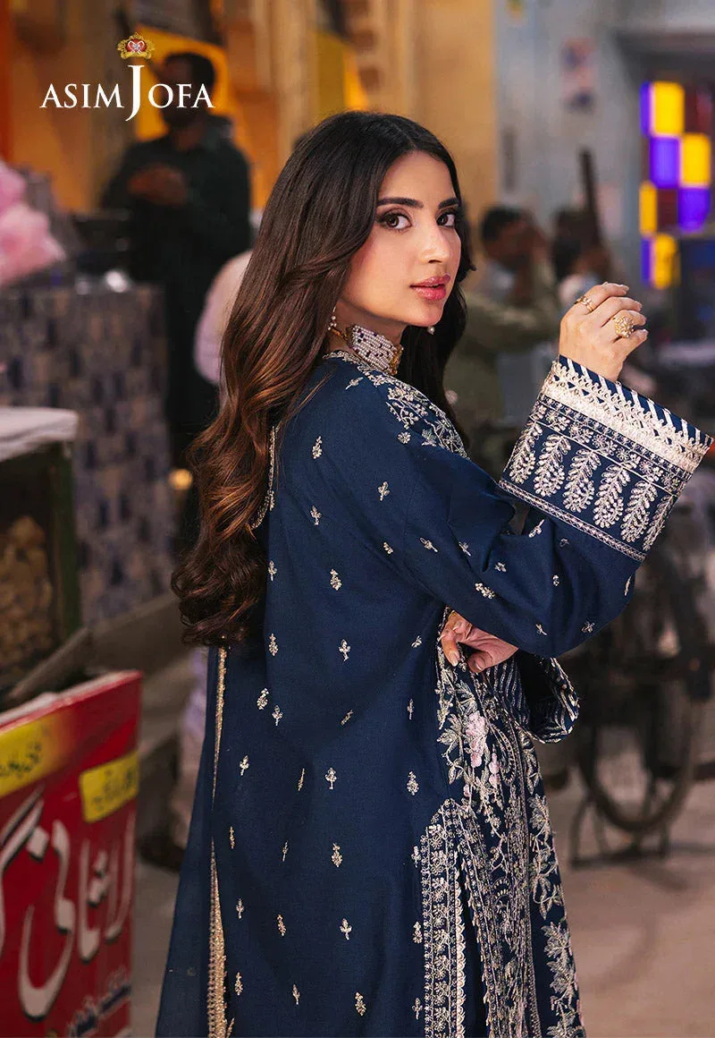 Asim Jofa Chamkeli Formals 24 Navy Blue Chiffon – view 5 – Poshaq
