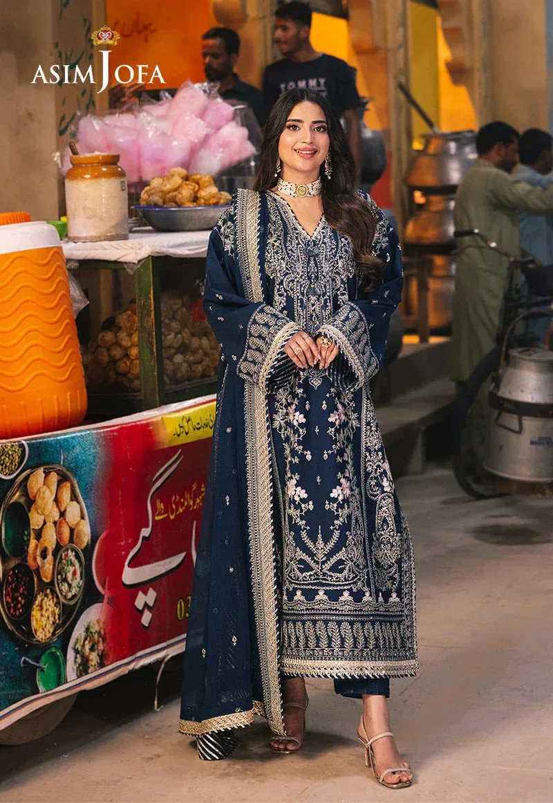 Asim Jofa Chamkeli Formals 24 Navy Blue Chiffon – view 6 – Poshaq