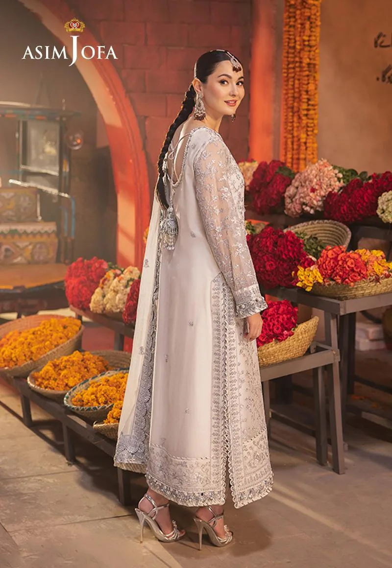 Asim Jofa Chamkeli Formals 24 Silver Chiffon – view 2 – Poshaq