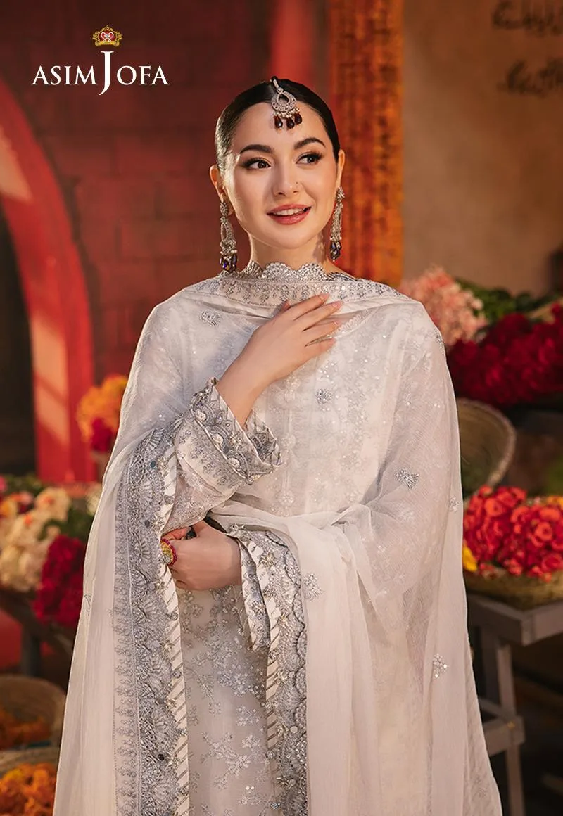 Asim Jofa Chamkeli Formals 24 Silver Chiffon – view 3 – Poshaq