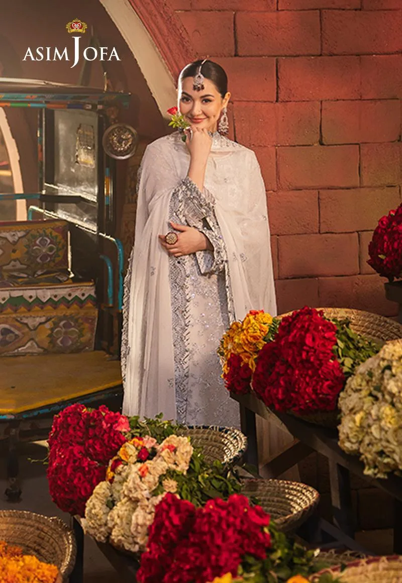 Asim Jofa Chamkeli Formals 24 Silver Chiffon – view 5 – Poshaq