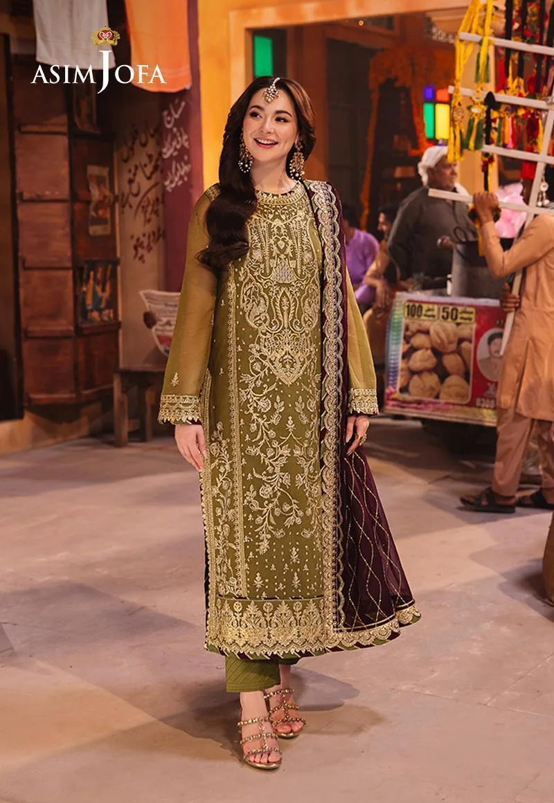 Asim Jofa Chamkeli Formals 24 Green Chiffon – view 1 – Poshaq