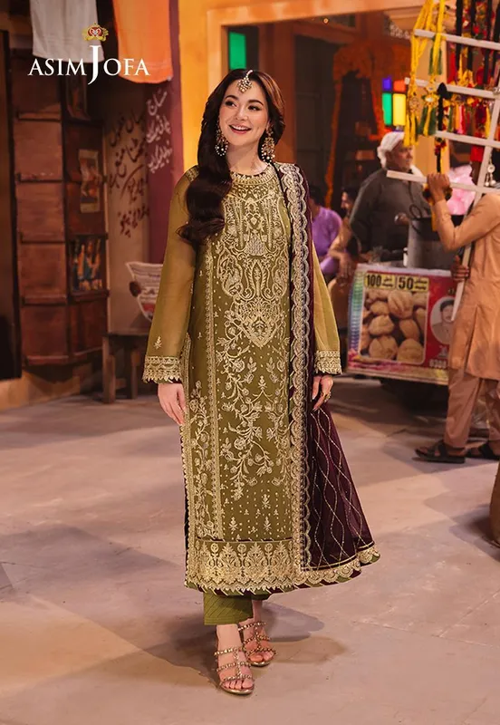 Asim Jofa Chamkeli Formals 24 Green Chiffon – view 1 – Poshaq
