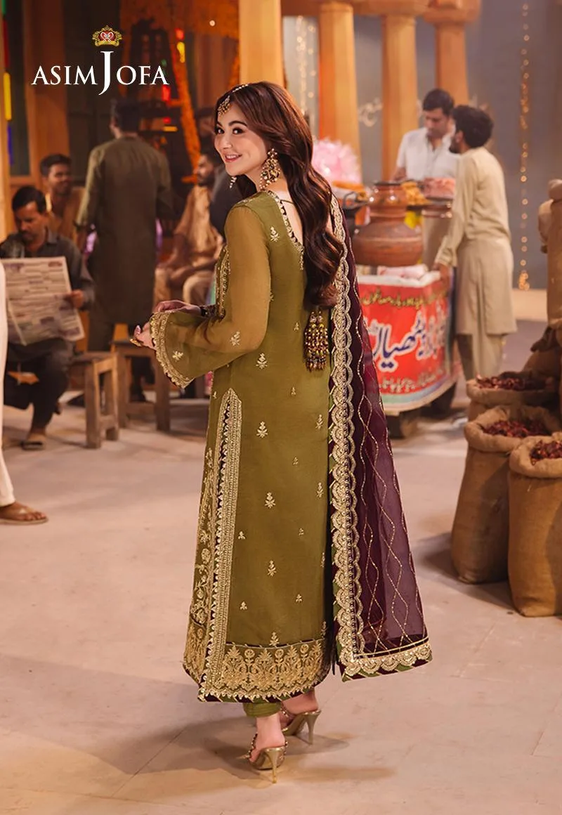 Asim Jofa Chamkeli Formals 24 Green Chiffon – view 2 – Poshaq
