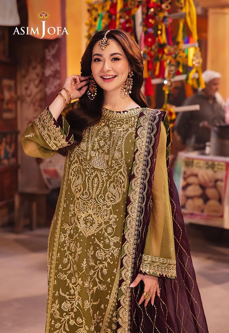 Asim Jofa Chamkeli Formals 24 Green Chiffon – view 3 – Poshaq
