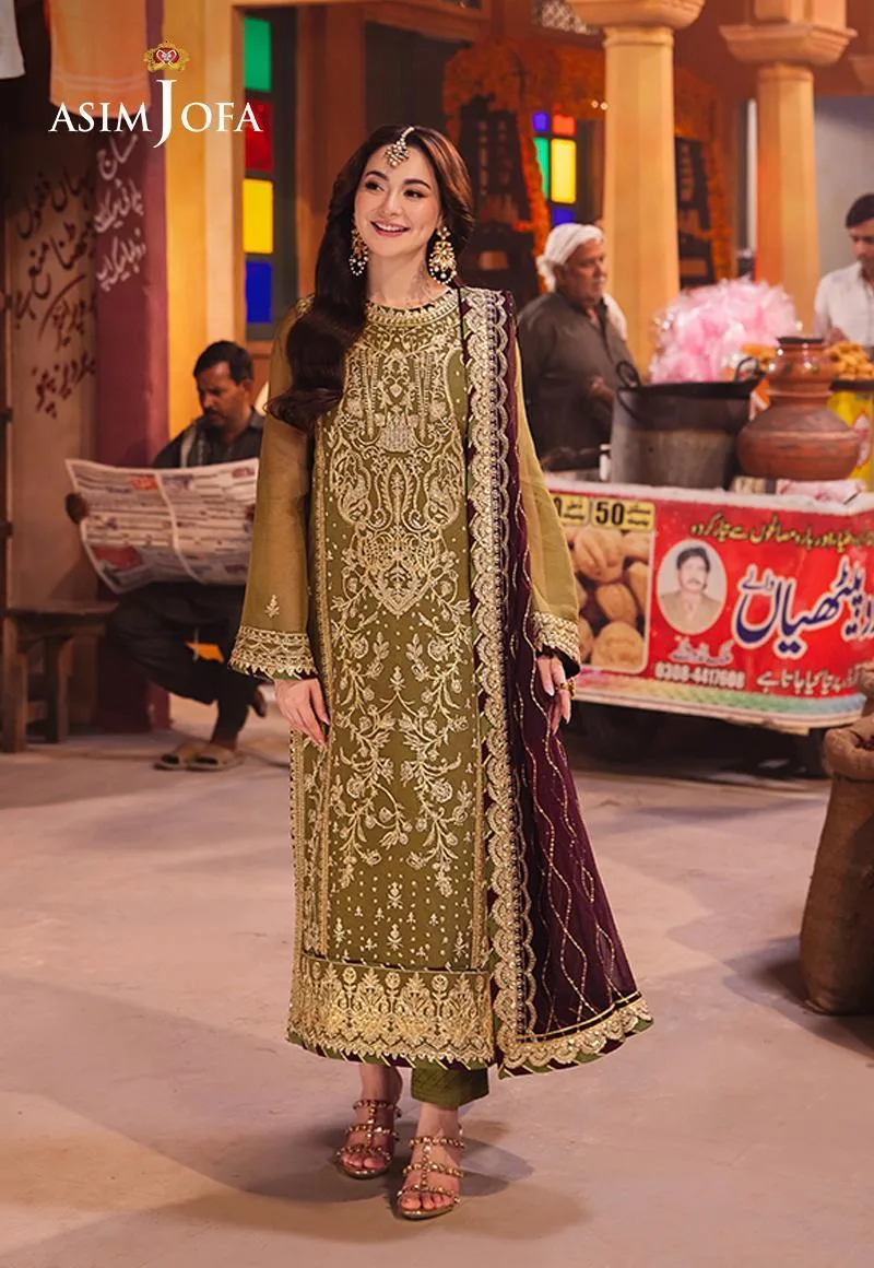 Asim Jofa Chamkeli Formals 24 Green Chiffon – view 4 – Poshaq