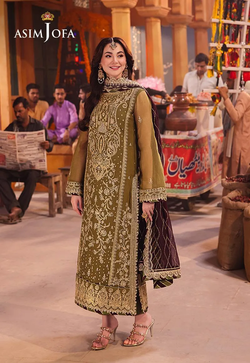 Asim Jofa Chamkeli Formals 24 Green Chiffon – view 5 – Poshaq