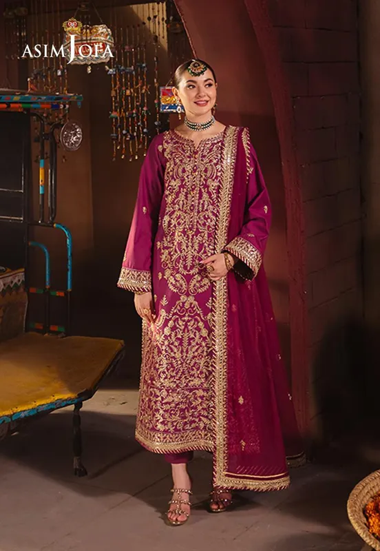 Asim Jofa Chamkeli Formals 24 Fuchsia Silk – view 1 – Poshaq
