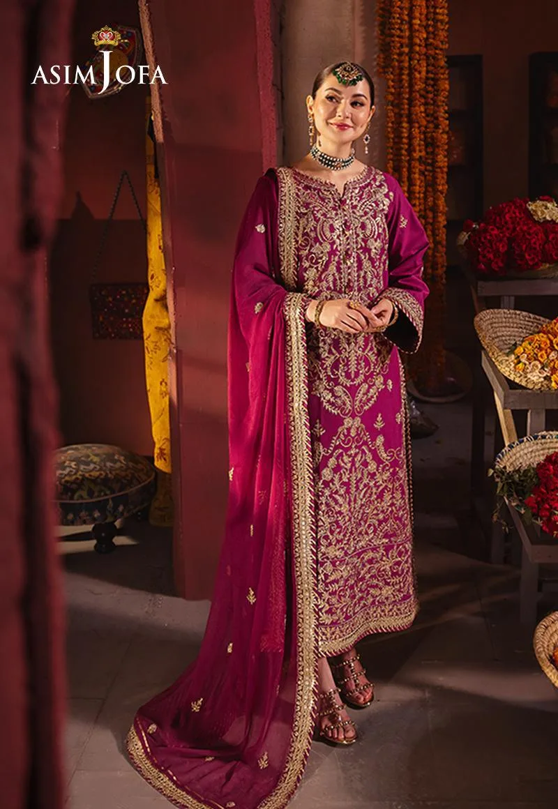 Asim Jofa Chamkeli Formals 24 Fuchsia Silk – view 4 – Poshaq