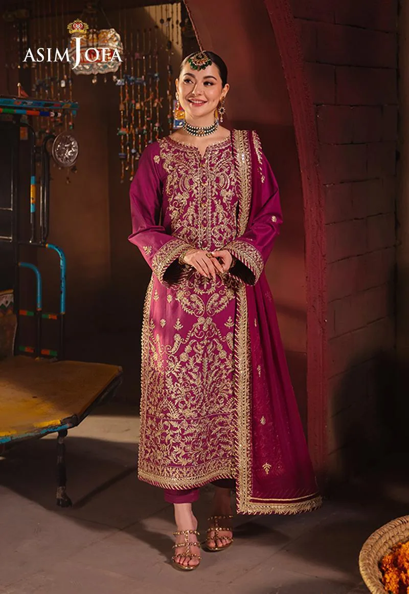 Asim Jofa Chamkeli Formals 24 Fuchsia Silk – view 5 – Poshaq