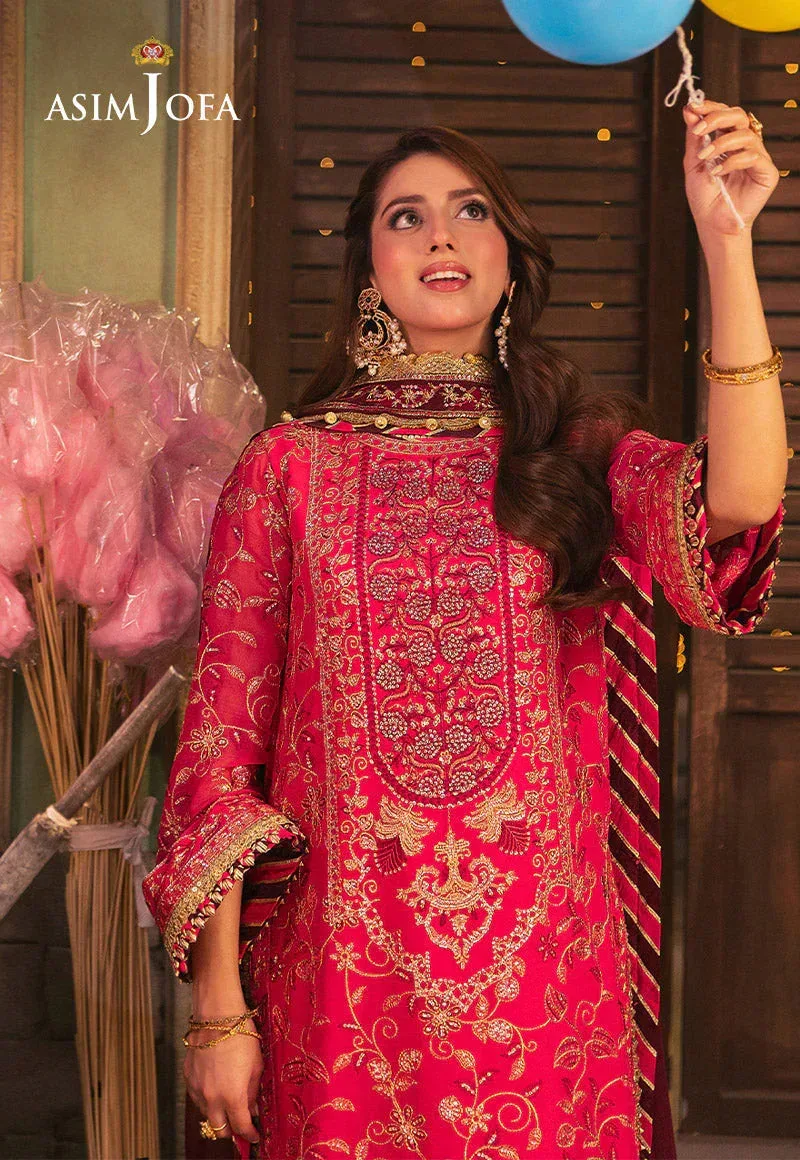 Asim Jofa Chamkeli Formals 24 Magenta Chiffon – view 3 – Poshaq