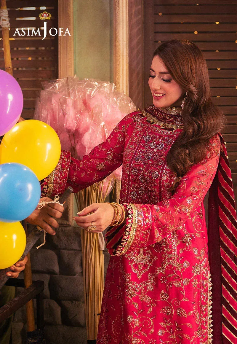 Asim Jofa Chamkeli Formals 24 Magenta Chiffon – view 4 – Poshaq