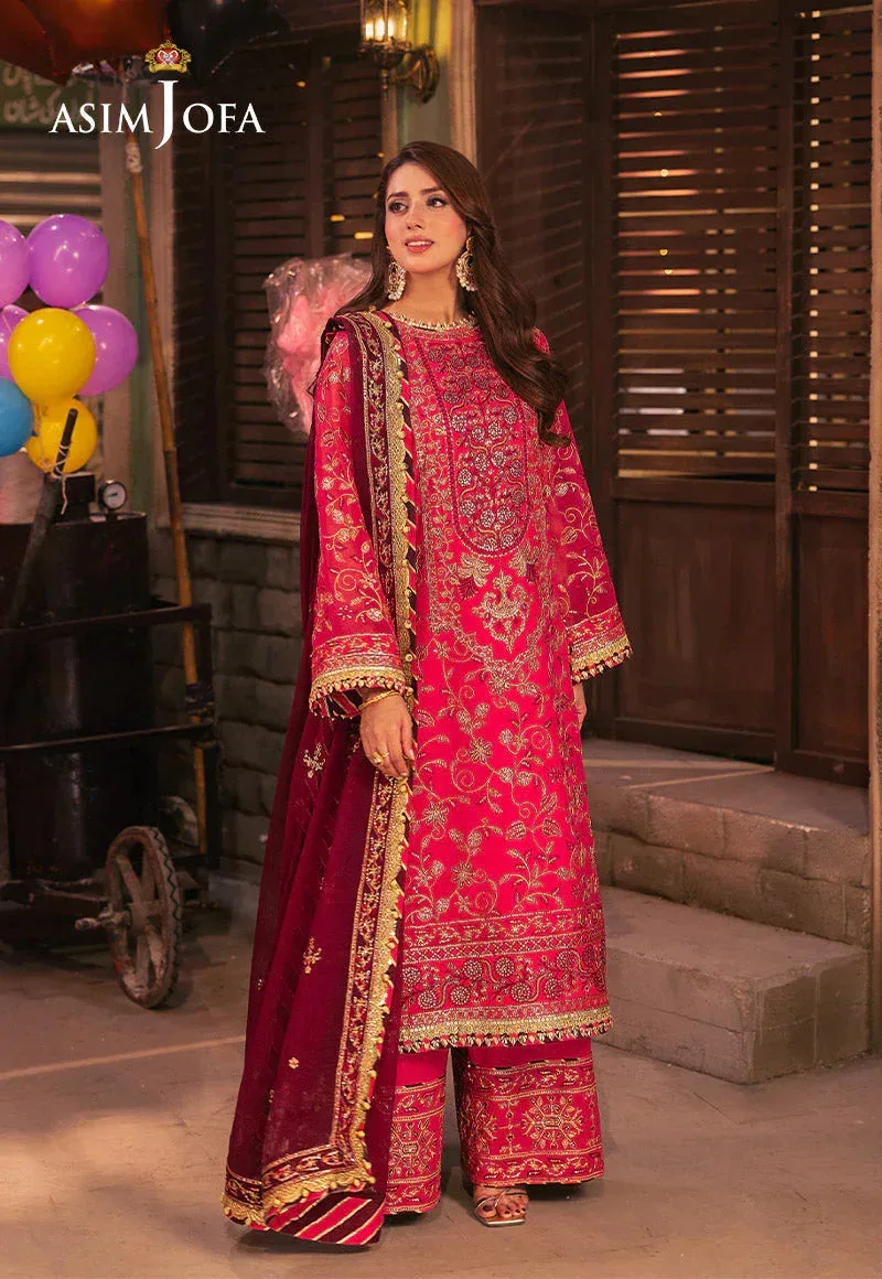 Asim Jofa Chamkeli Formals 24 Magenta Chiffon – view 5 – Poshaq