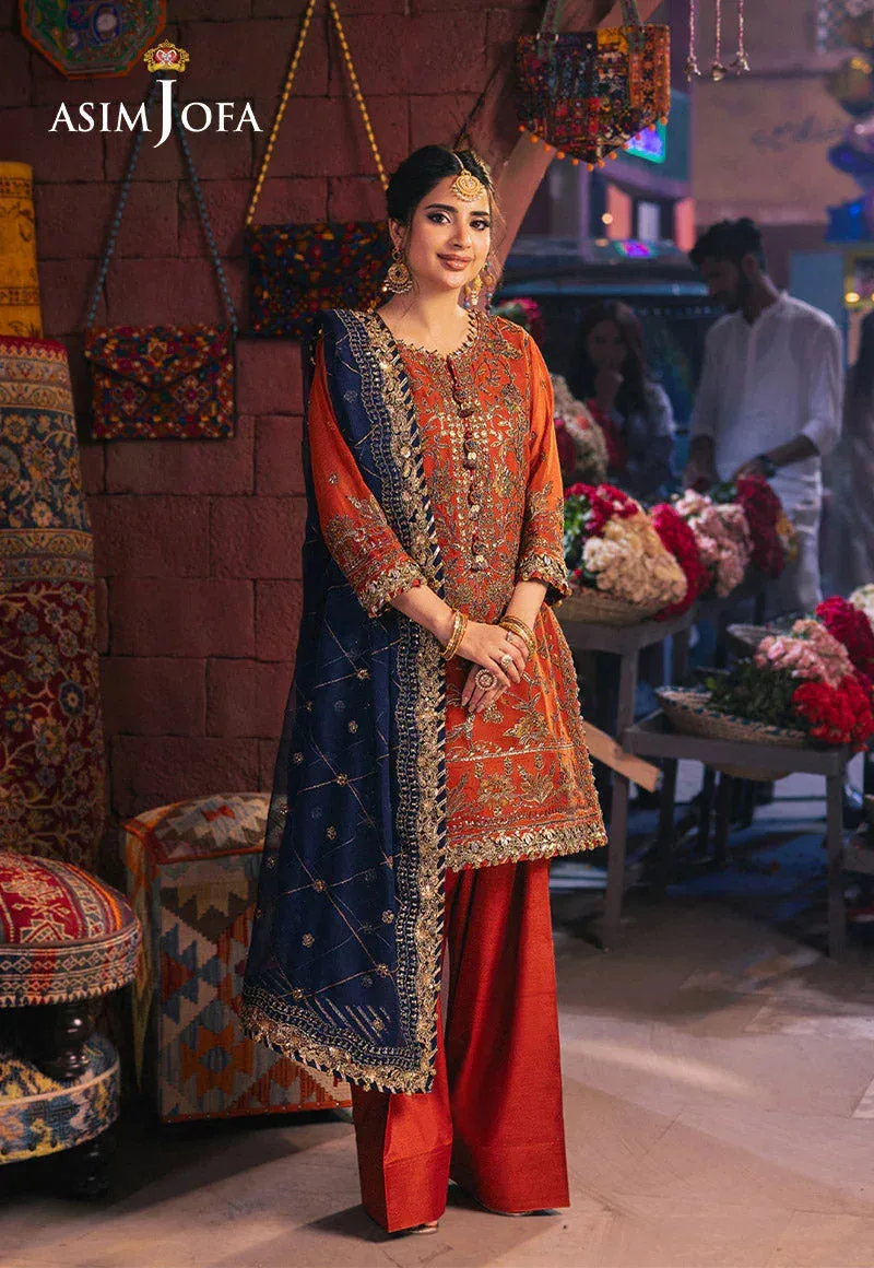 Asim Jofa Chamkeli Formals 24 Blue Chiffon – view 1 – Poshaq