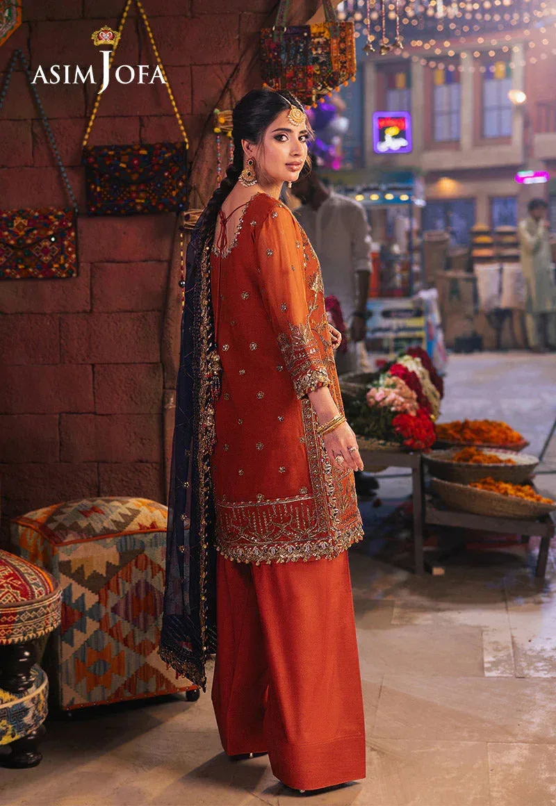 Asim Jofa Chamkeli Formals 24 Blue Chiffon – view 2 – Poshaq