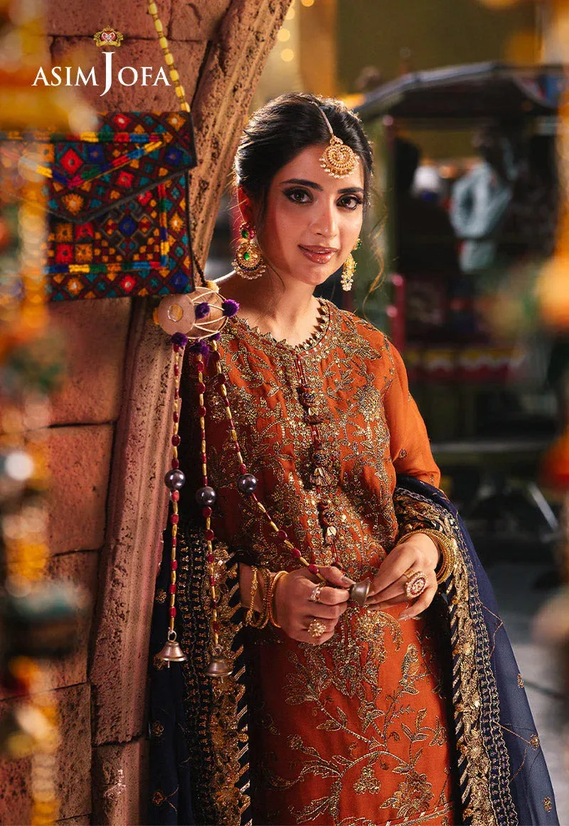 Asim Jofa Chamkeli Formals 24 Blue Chiffon – view 3 – Poshaq