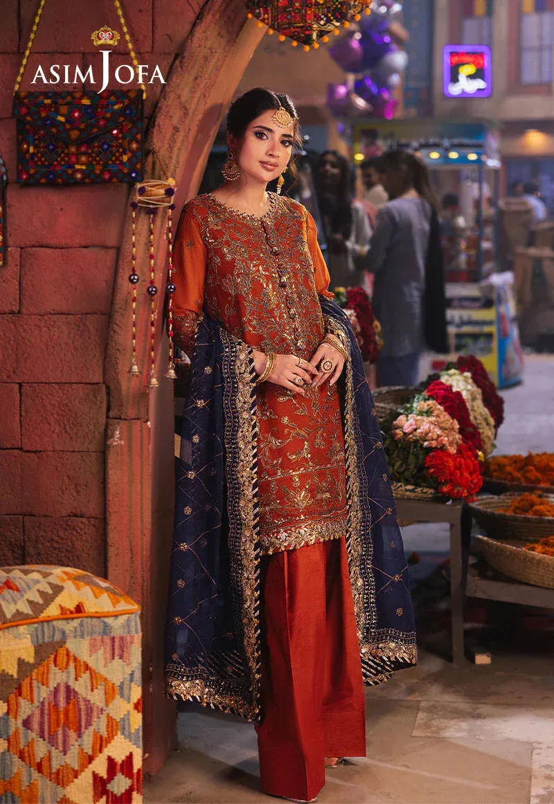 Asim Jofa Chamkeli Formals 24 Blue Chiffon – view 4 – Poshaq