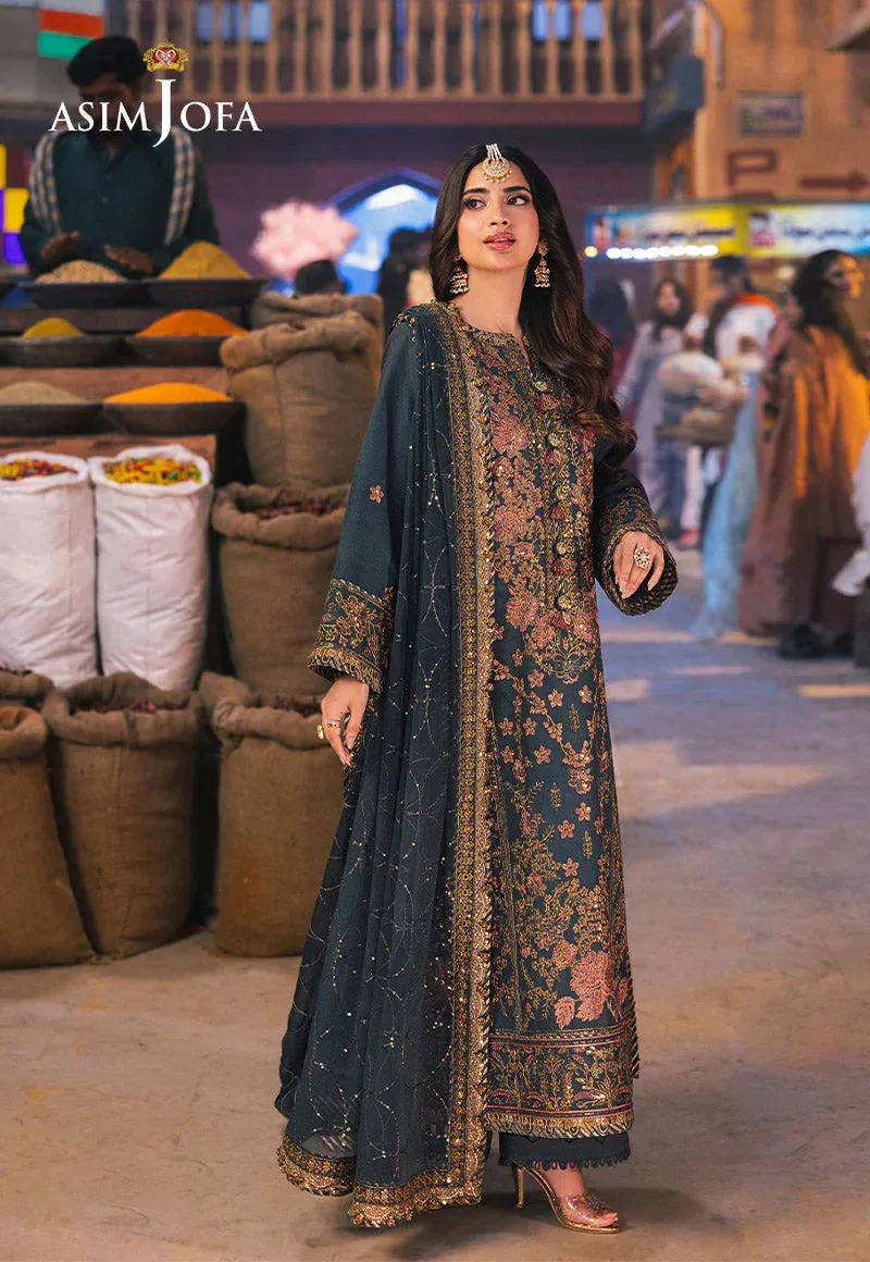 Asim Jofa Chamkeli Formals 24 Green Silk – view 1 – Poshaq