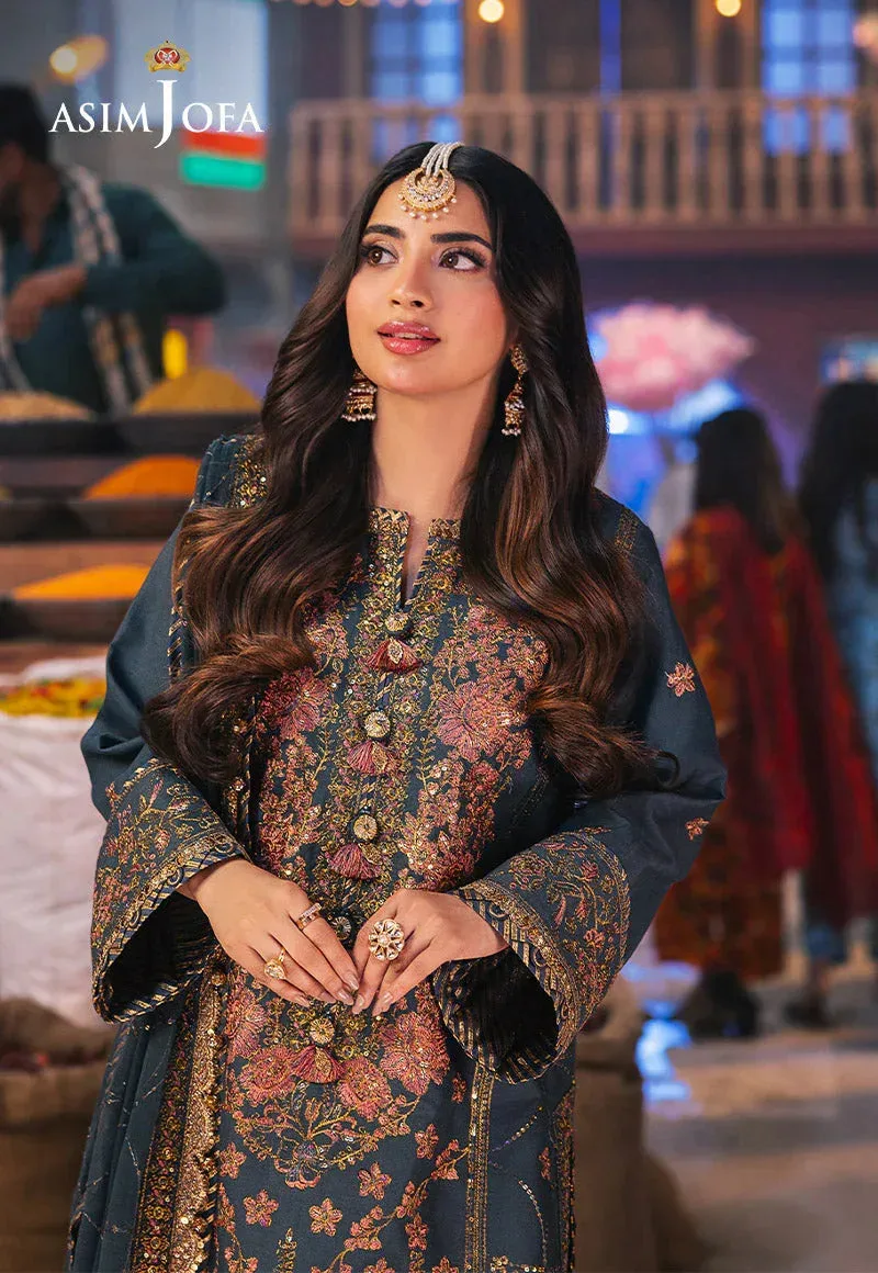 Asim Jofa Chamkeli Formals 24 Green Silk – view 3 – Poshaq