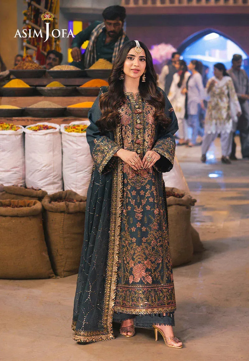 Asim Jofa Chamkeli Formals 24 Green Silk – view 5 – Poshaq