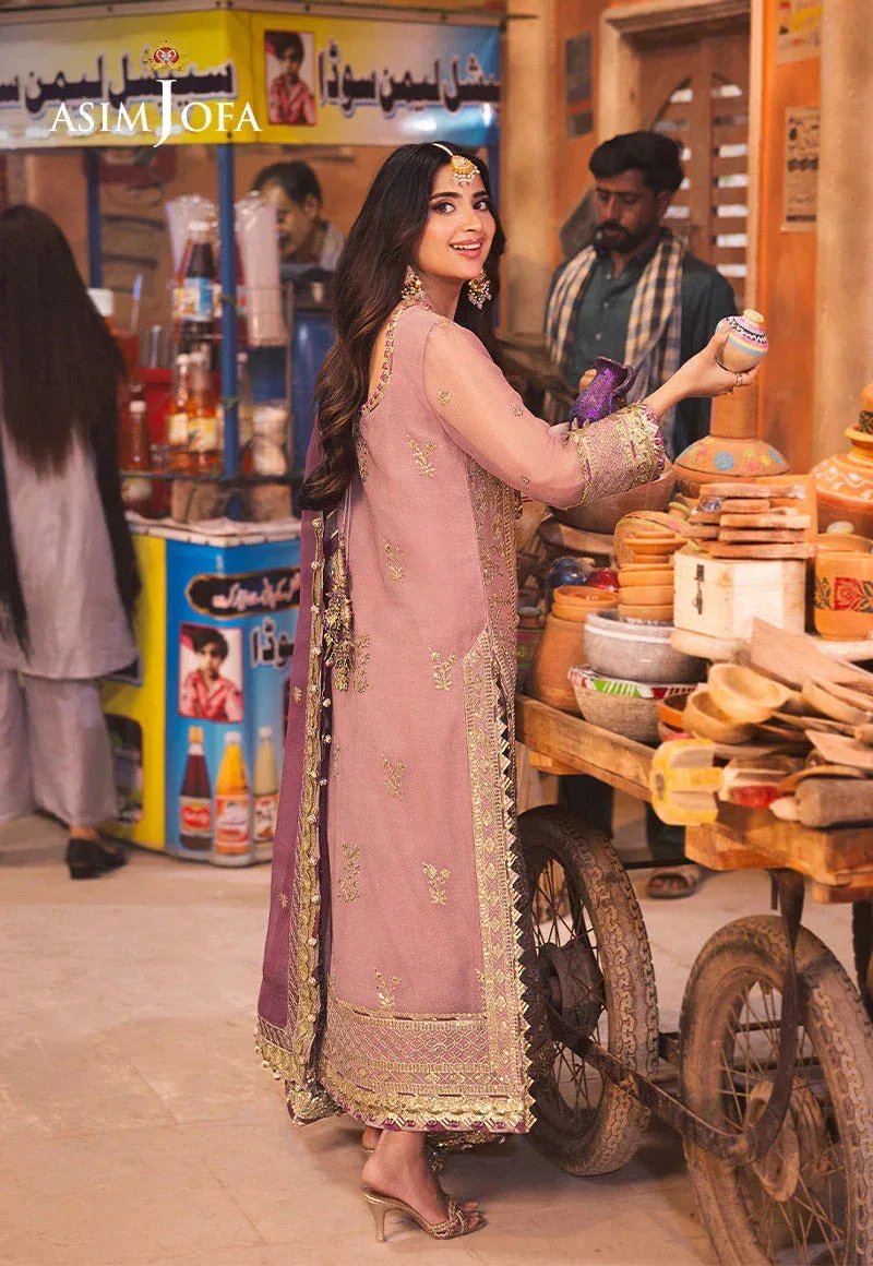 Asim Jofa Chamkeli Formals 24 Pink Chiffon – view 2 – Poshaq