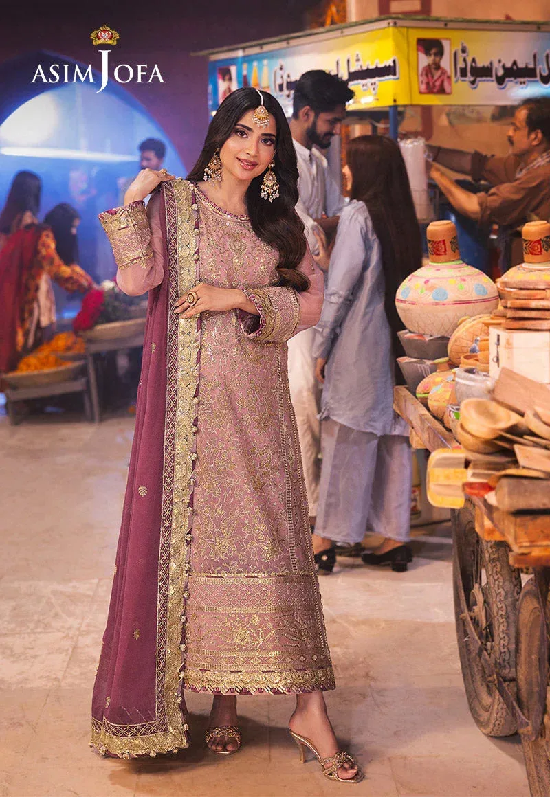 Asim Jofa Chamkeli Formals 24 Pink Chiffon – view 5 – Poshaq