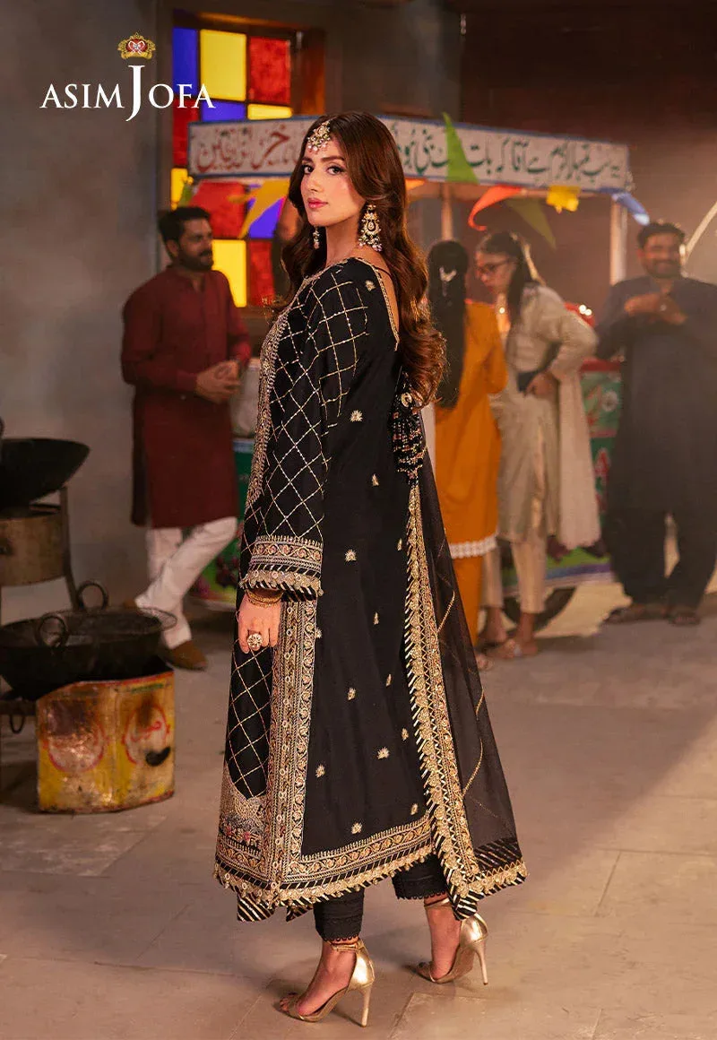 Asim Jofa Chamkeli Formals 24 Black Silk – view 2 – Poshaq