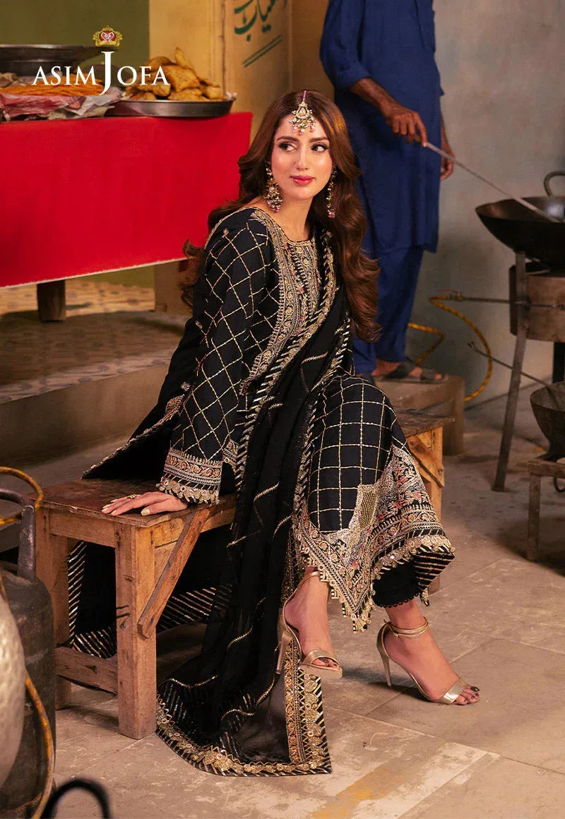 Asim Jofa Chamkeli Formals 24 Black Silk – view 4 – Poshaq