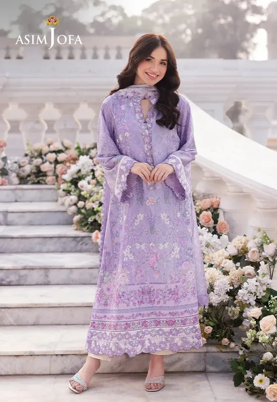 Asim Jofa Charmuse Silk Lilac Silk – view 1 – Poshaq