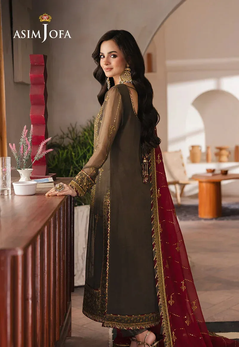 Asim Jofa Heeriye Formals Brown Chiffon – view 2 – Poshaq