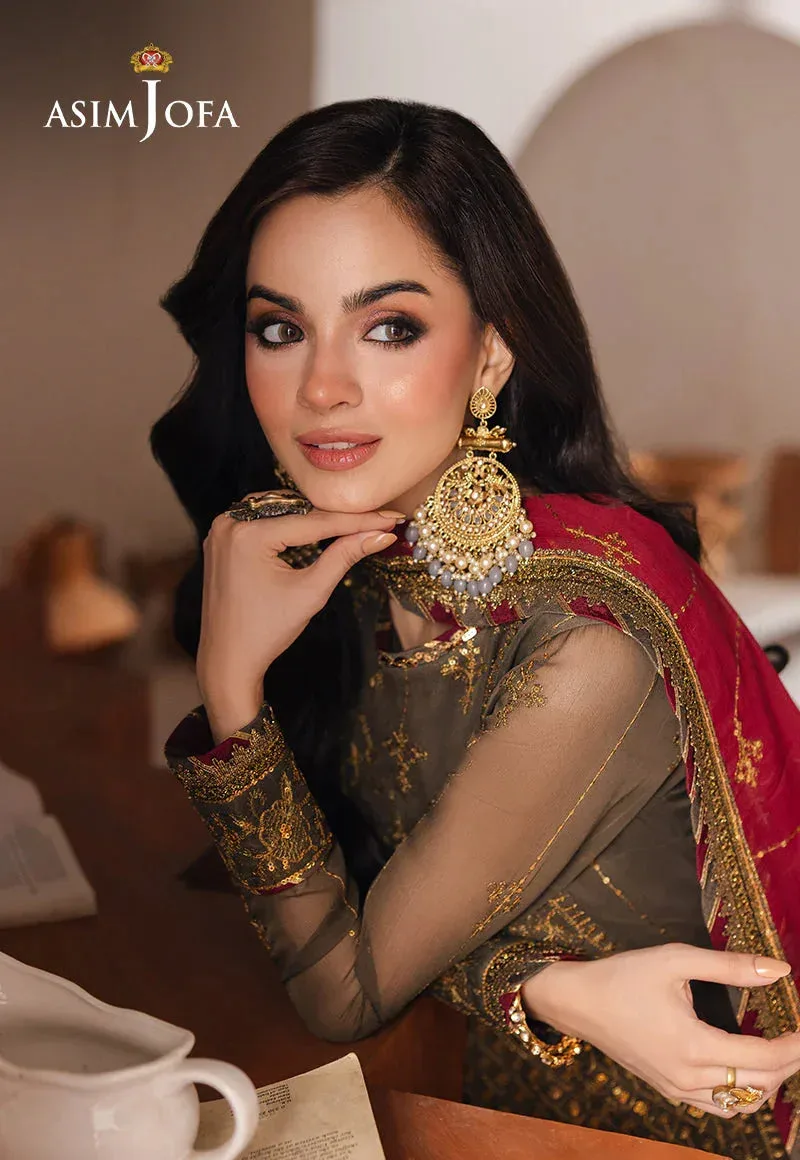 Asim Jofa Heeriye Formals Brown Chiffon – view 3 – Poshaq