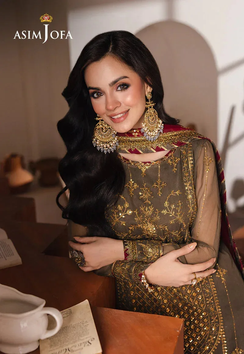 Asim Jofa Heeriye Formals Brown Chiffon – view 4 – Poshaq