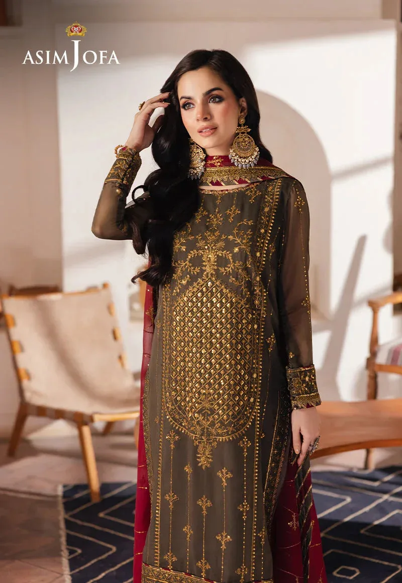 Asim Jofa Heeriye Formals Brown Chiffon – view 5 – Poshaq
