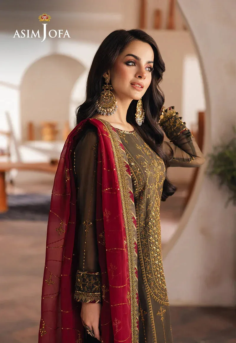 Asim Jofa Heeriye Formals Brown Chiffon – view 6 – Poshaq