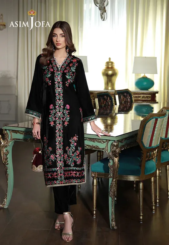 Asim Jofa Velvet Edit Black Velvet – view 1 – Poshaq