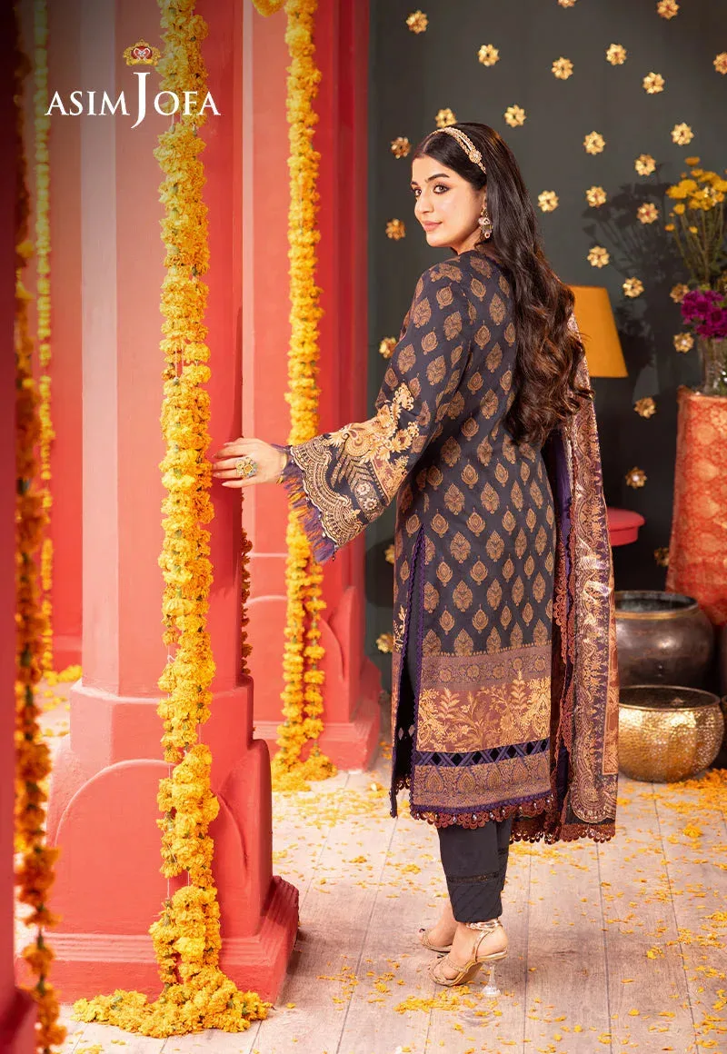 Asim Jofa Asra Festive Essentials Black Cotton Silk – view 2 – Poshaq