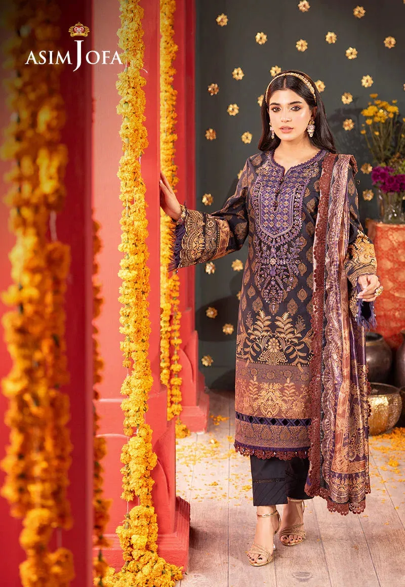 Asim Jofa Asra Festive Essentials Black Cotton Silk – view 4 – Poshaq