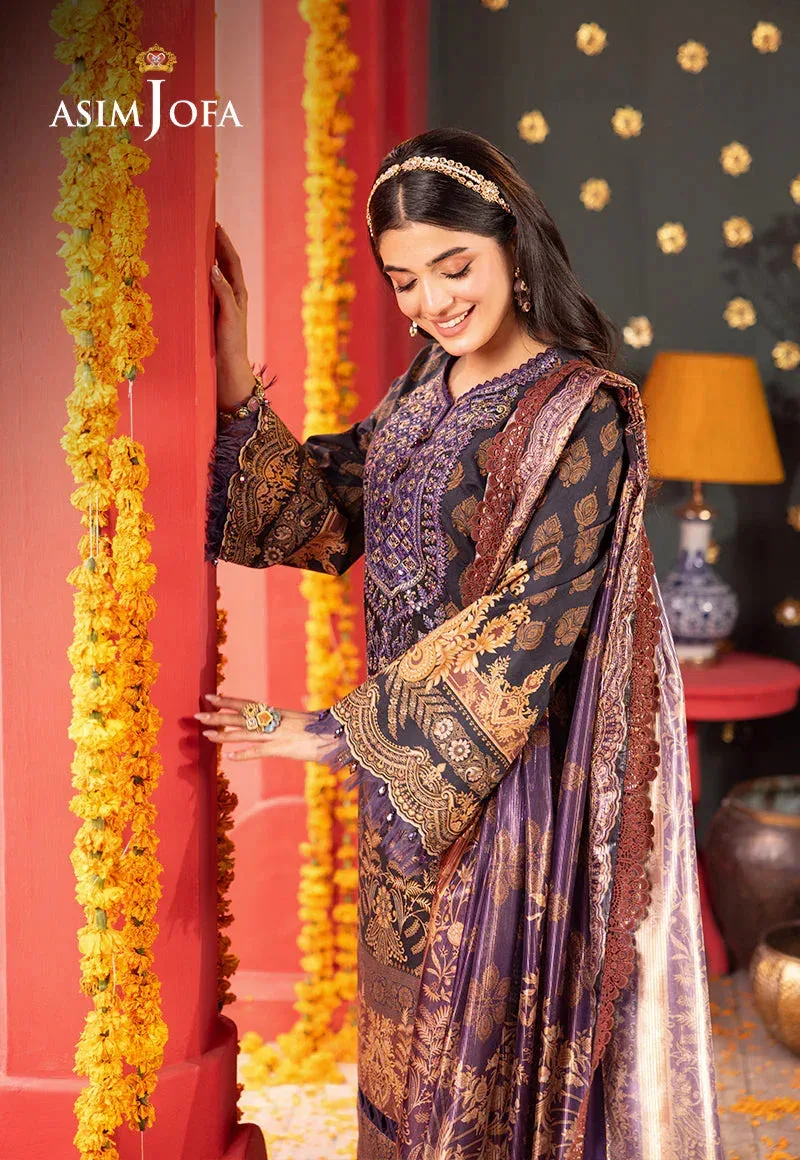 Asim Jofa Asra Festive Essentials Black Cotton Silk – view 5 – Poshaq