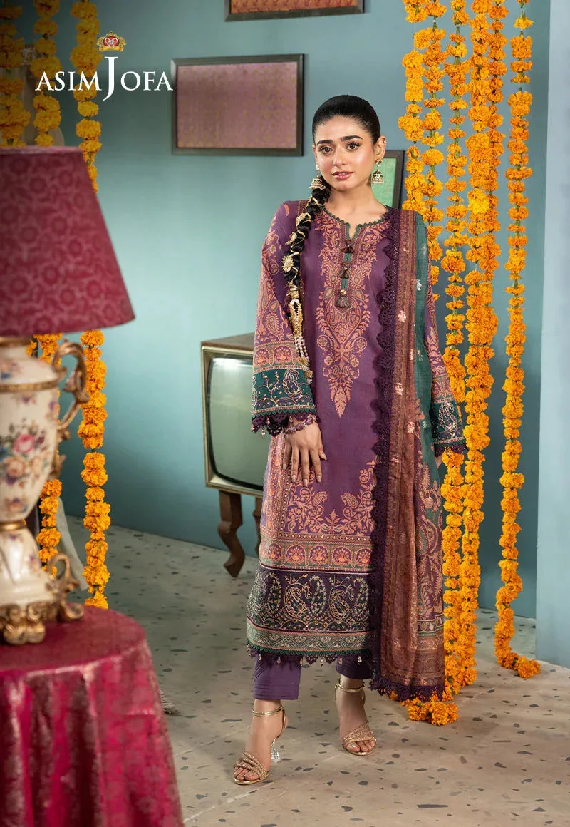 Asim Jofa Asra Festive Essentials Purple Jacquard – view 1 – Poshaq