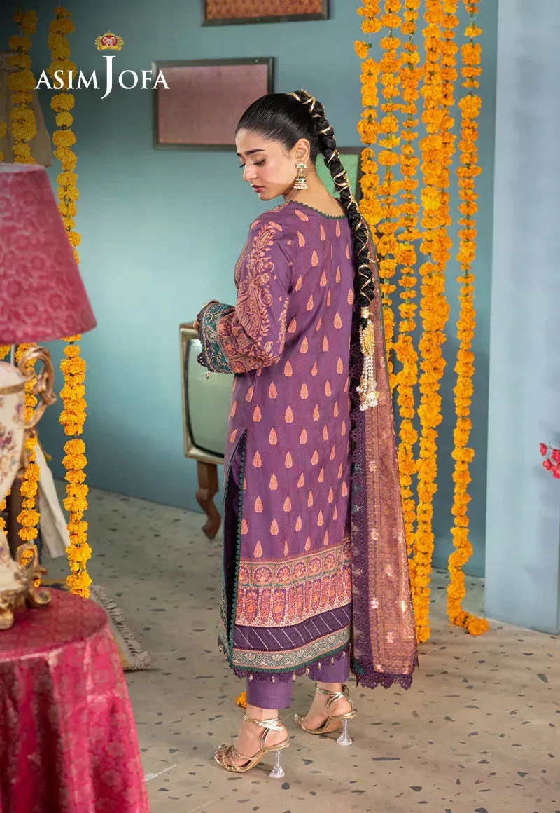 Asim Jofa Asra Festive Essentials Purple Jacquard – view 2 – Poshaq