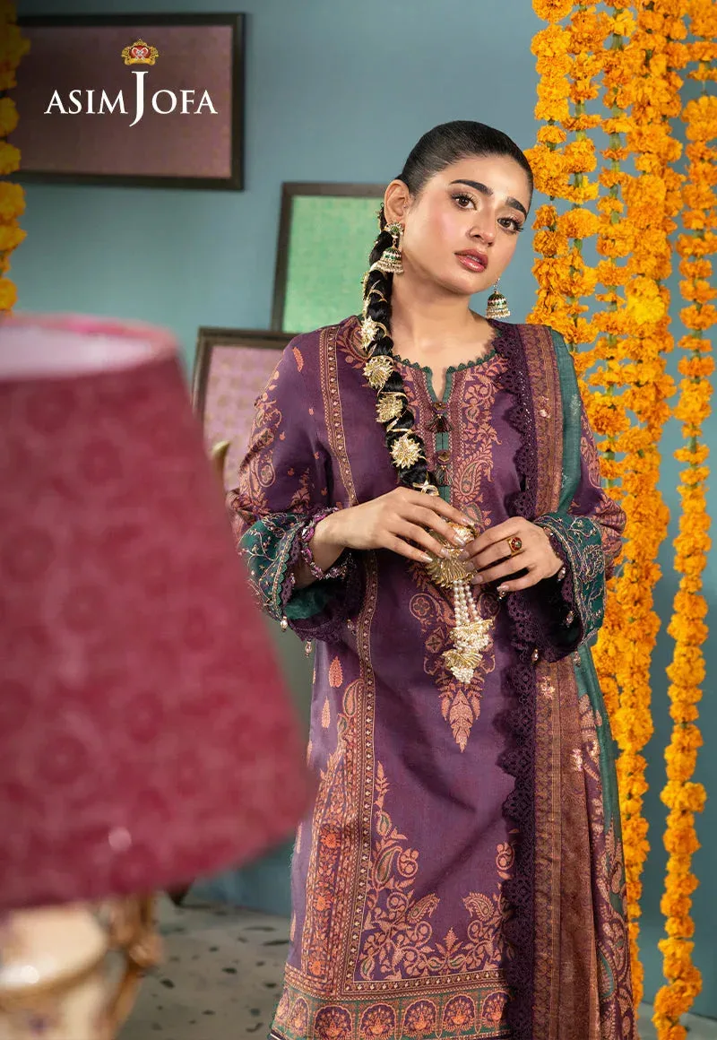 Asim Jofa Asra Festive Essentials Purple Jacquard – view 3 – Poshaq