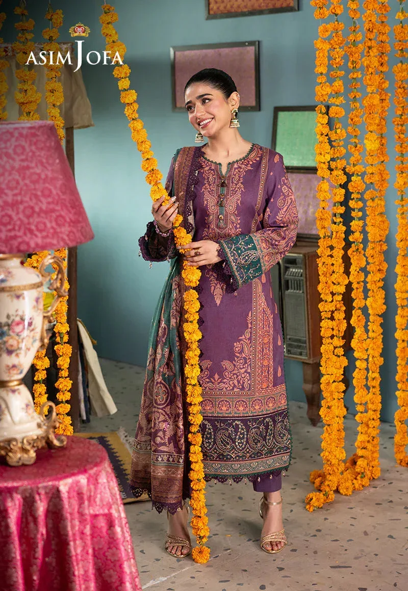 Asim Jofa Asra Festive Essentials Purple Jacquard – view 4 – Poshaq