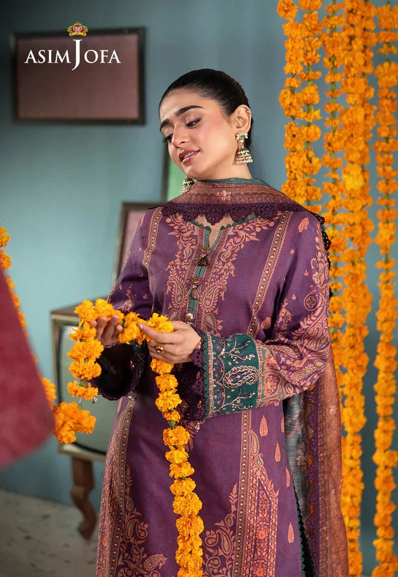 Asim Jofa Asra Festive Essentials Purple Jacquard – view 5 – Poshaq