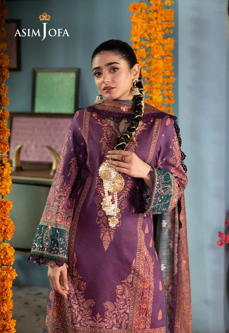 Asim Jofa Asra Festive Essentials Purple Jacquard – view 6 – Poshaq