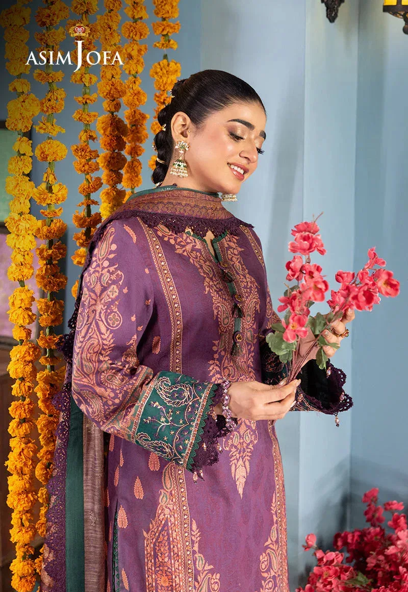 Asim Jofa Asra Festive Essentials Purple Jacquard – view 7 – Poshaq